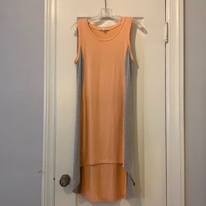 High low pink and gray casual dress